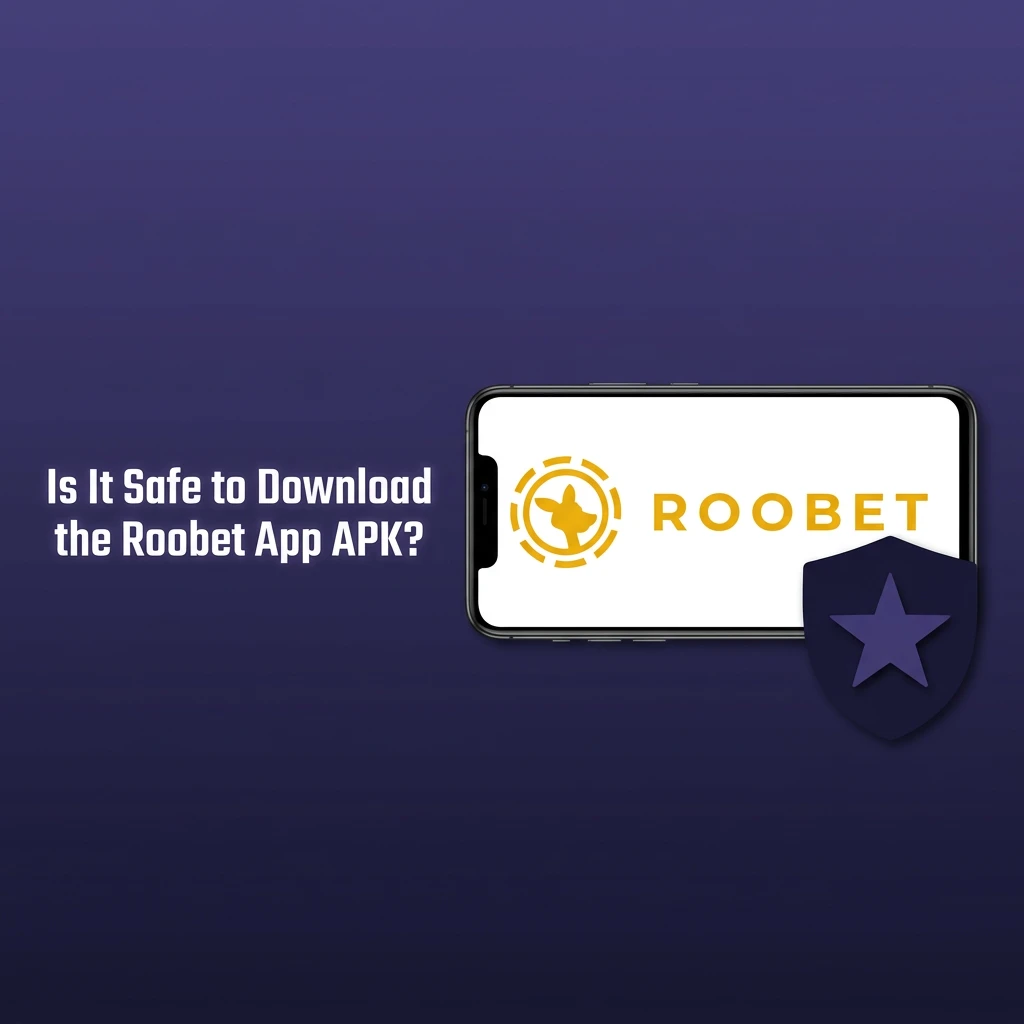 Roobet app APK download screen showing secure SSL encryption and Curacao eGaming license verification badge