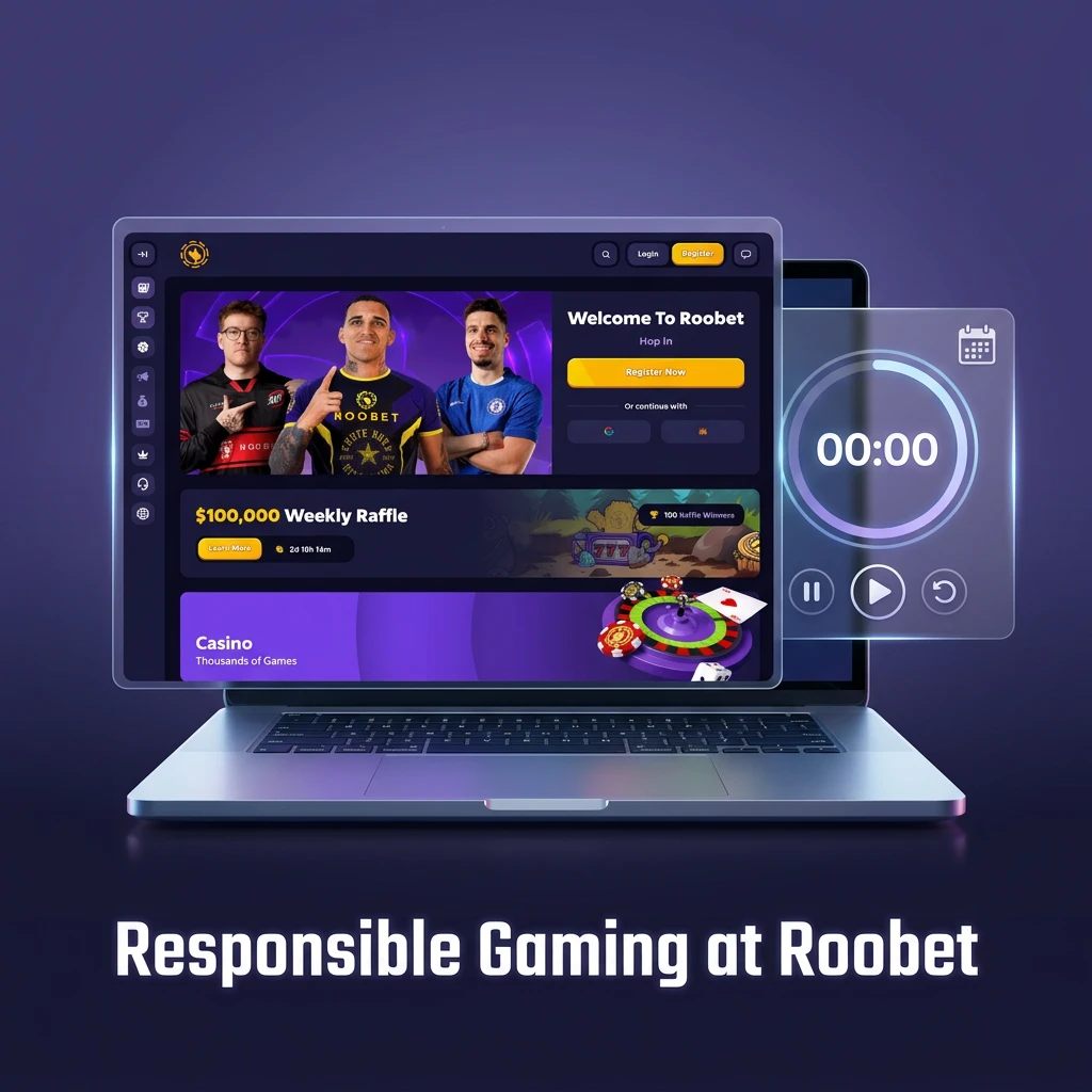 Roobet responsible gaming tools including deposit limits, self-exclusion, and session reminders for safe gambling in India
