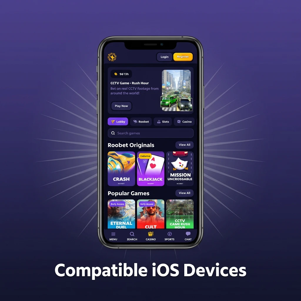 Compatible iOS devices list showing supported iPhones X through 15 and iPad Air, Pro, and Mini models