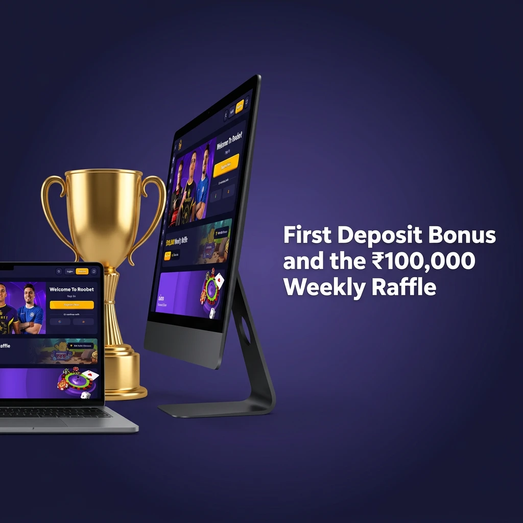 Roobet ₹100,000 weekly raffle promotion for new players with first deposit bonus details