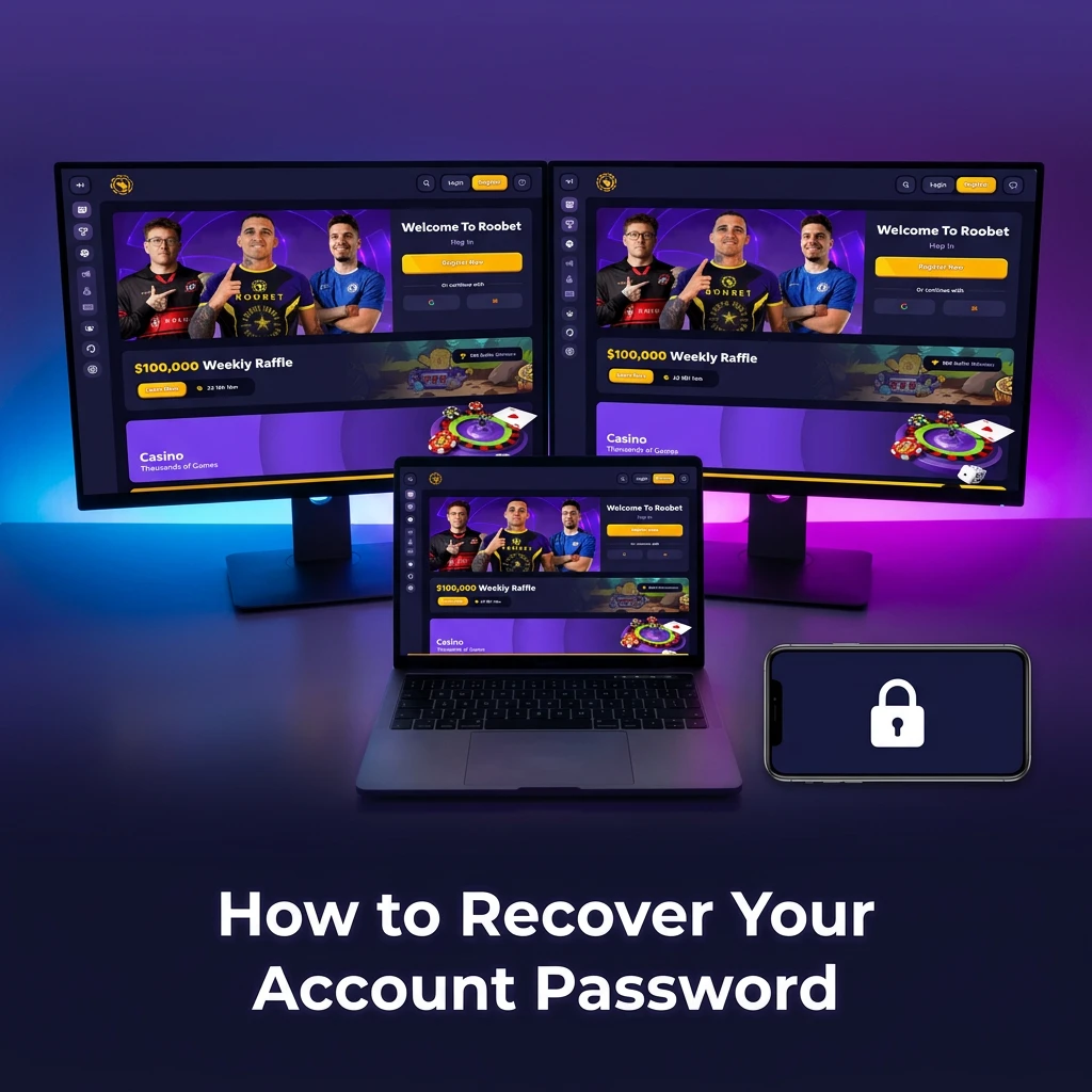Step-by-step account password recovery process showing forgot password link, email verification, and reset steps