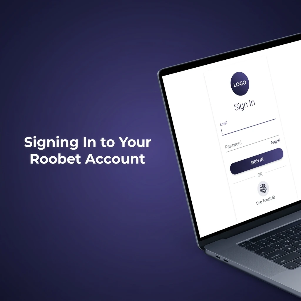 Roobet login form with email, password fields, and two-factor authentication step to access personalized dashboard