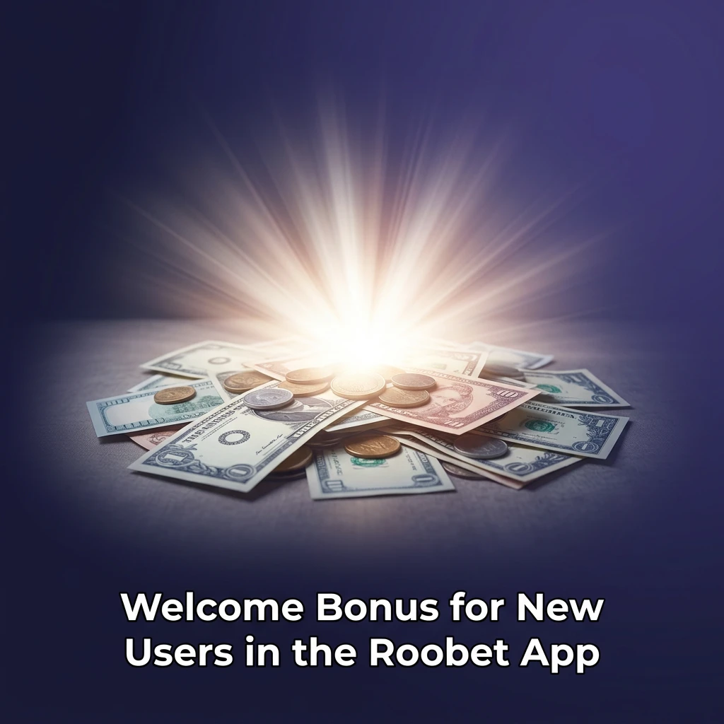 Roobet app welcome bonus options showing Sports and Casino bonus choices for new users after registration